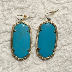 Kendra Scott Turquoise and Gold Hook Earrings